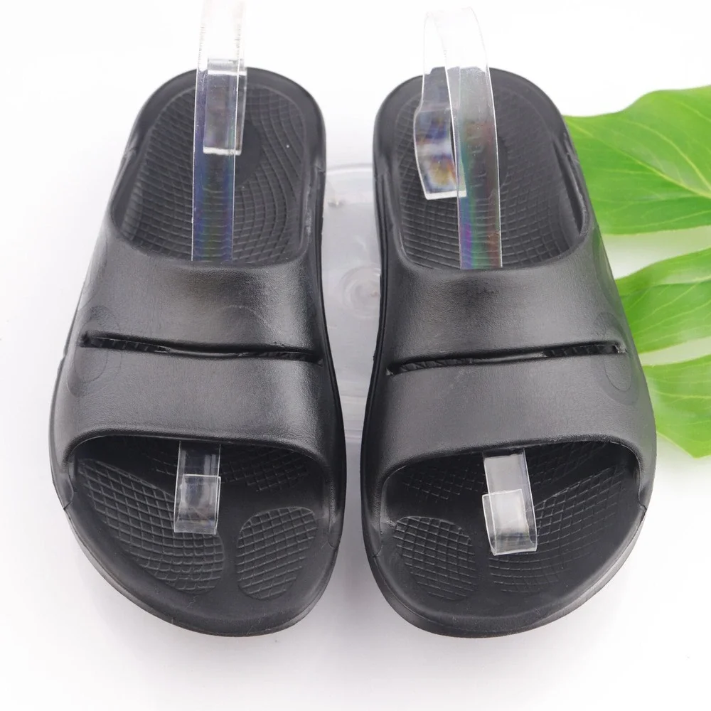 OOFOS Mens OOahh Slide Sandals Shoes Size 9 Black Recovery Comfort Cushioned